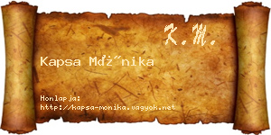 Kapsa Mónika névjegykártya